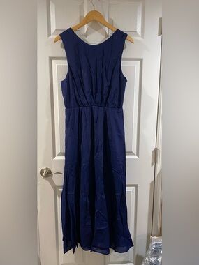 Banana Republic Sleeveless Navy Blue Maxi Dress - Size Large